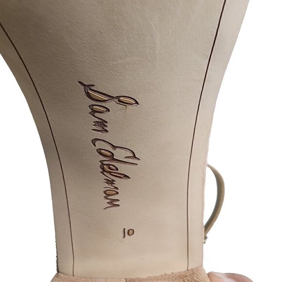 SAM EDELMAN- Women’s Yaria Studded Suede Leather Block Heel Ankle Strap, Size 10 - Picture 12 of 16